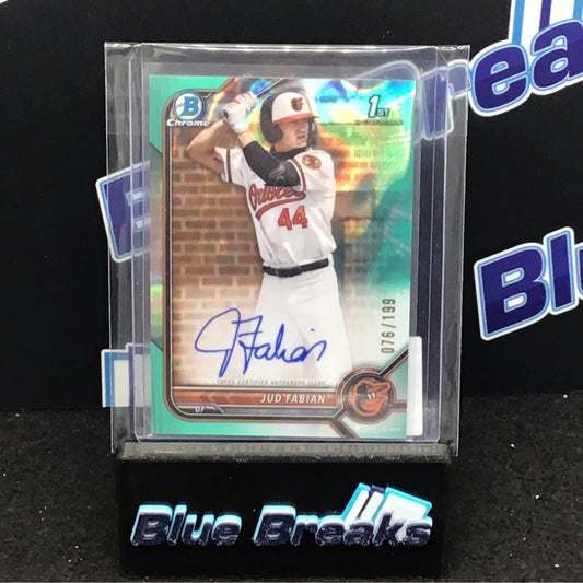 2022 Bowman Chrome 1st Bowman teal Jud Fabian 076/199 #BDC-114 Orioles