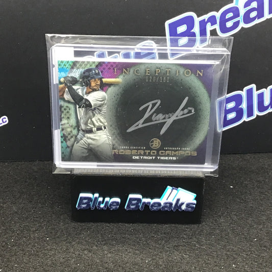 2022 Bowman Inception Silver Signings Roberto Campos auto 020/100 #ISS-RC Tigers