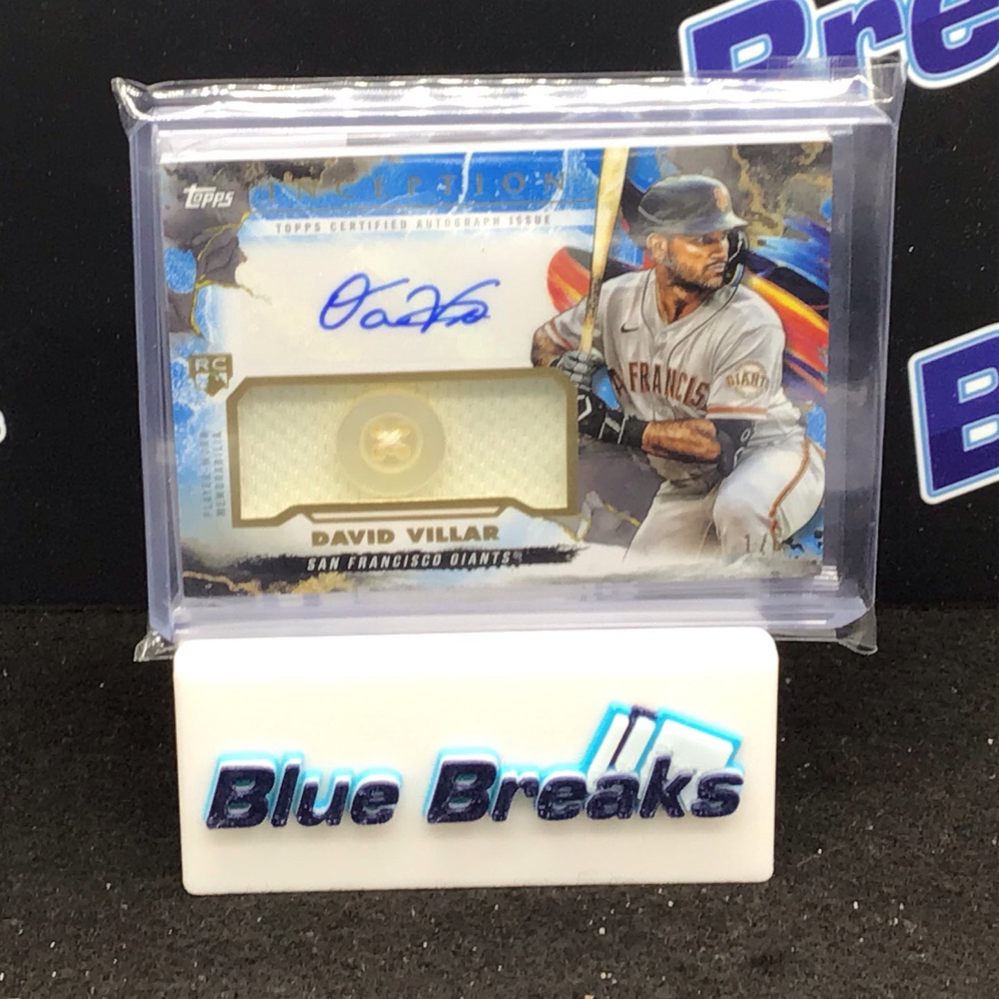 2023 Topps Inception blue David Villar relic auto 1/6 RC #IAP-DV Giants