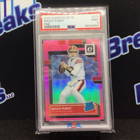 2022 Panini Donruss Optic Rated Rookie Pink Brock Purdy #277 PSA 9 49ers
