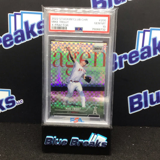 2022 Stadium Club Chrome Xfractor Mike Trout #200 PSA 10 Angels