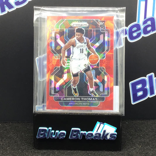 2021-22 Panini Prizm Red Cracked Ice Cameron Thomas RC #297 Nets