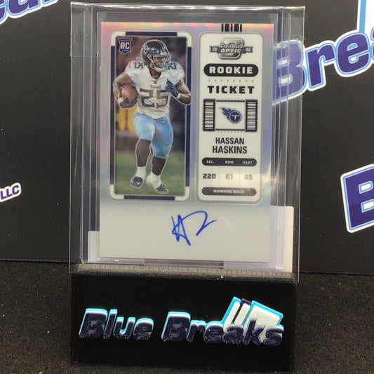 2022 Panini Contenders Optic Hassan Haskins auto #119 Titans