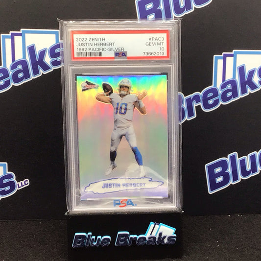 2022 Panini Zenith Justin Herbert #PAC-3 PSA 10 Chargers