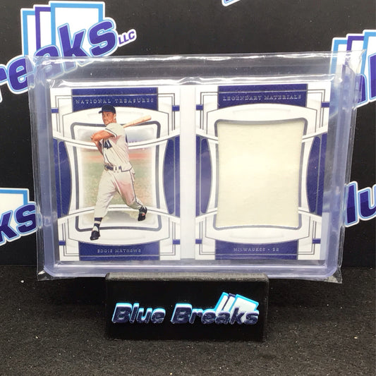 2022 Panini National Treasures Baseball Legendary Jumbo Materials Eddie Matthews 39/49 #LJM-EM - Milwaukee Brewers