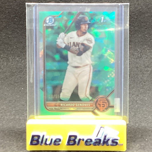 2022 Bowman Chrome 1st Sapphire Aqua Ricardo Genoves 18/55 BCP-60 Giants