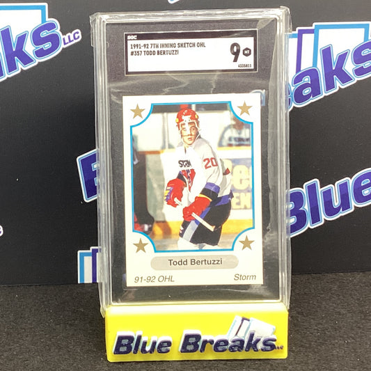1991-92 - 7th Inning Sketch Oil - Todd Bertuzzi #357 SGC 9