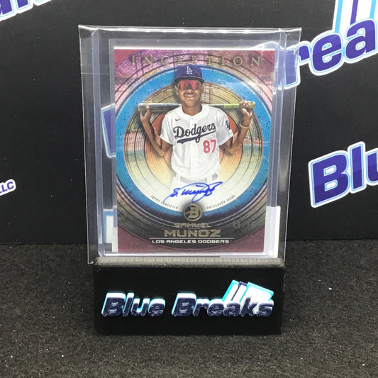2022 Bowman Inception Samuel Munoz auto 38/75 #PA-SM Dodgers