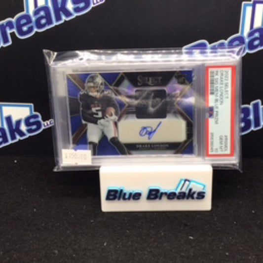 2022 Panini Select Blue Prizm Drake London Rookie Signature Memorabilia 03/25 #RSM-DL PSA 10 Falcons