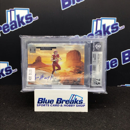 2022 Panini Impeccable Rookie Landscape autos Sam Howell 57/99 RC #RLA-SHO BGS 7.5 Commanders